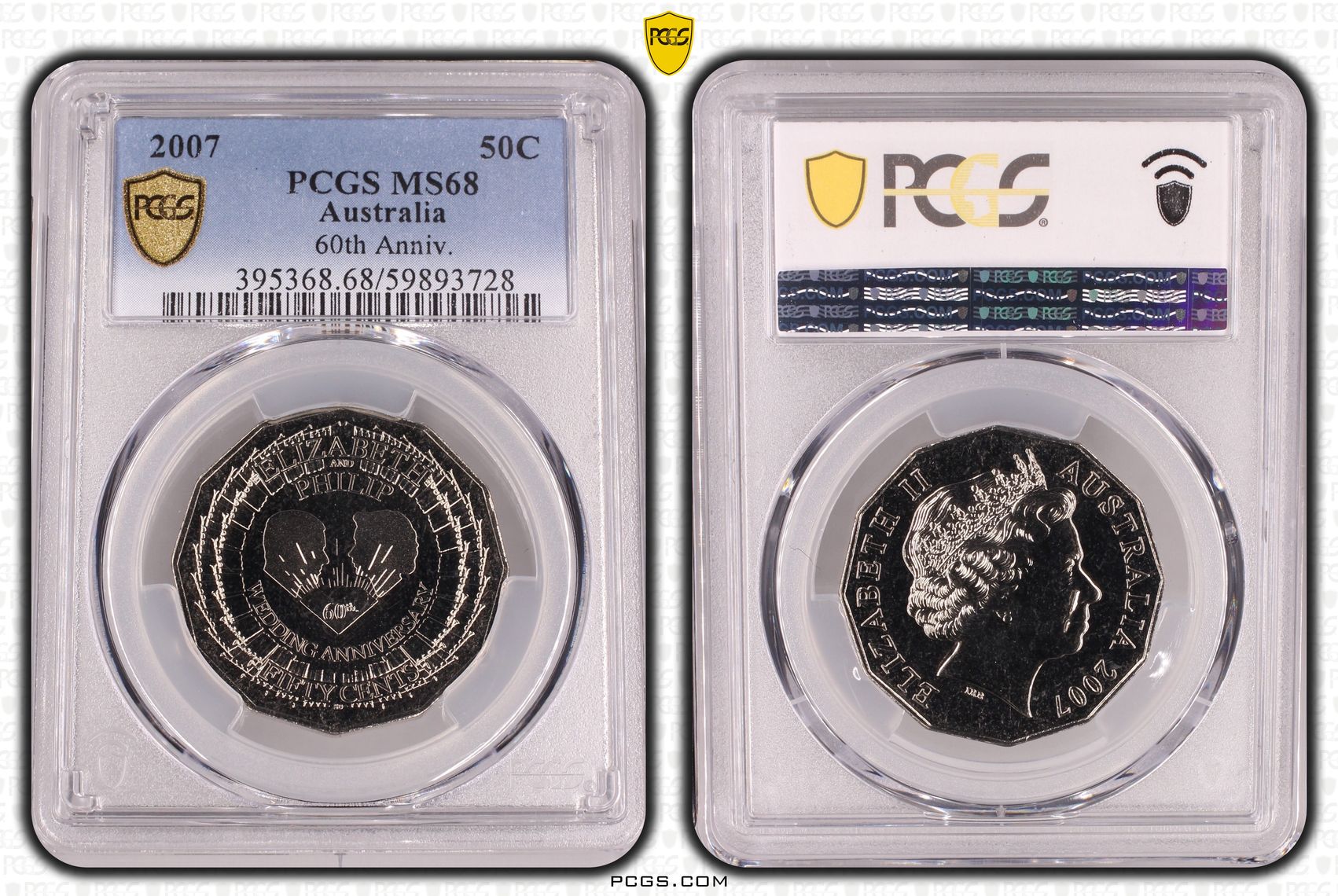 60th Anniv., Fifty Cent, 2007, PCGS MS68