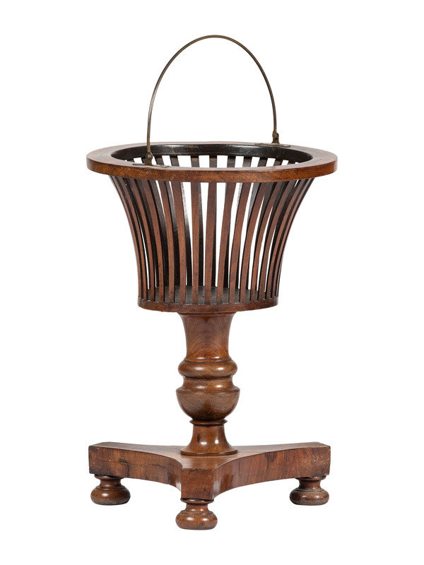 A Regency Style Mahogany Veneered and Brass Handled Fern Stand
