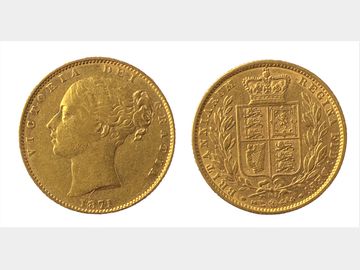 1871 Queen Victoria Young Head #Die 103 London Mint Shield Gold Sovereign