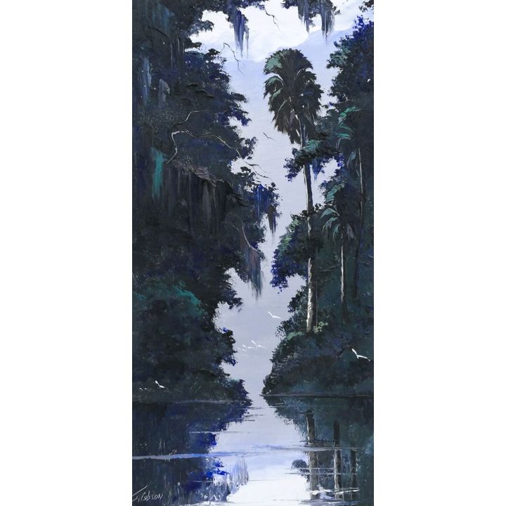 James Gibson ''Florida Highwaymen River Scene'' Oil