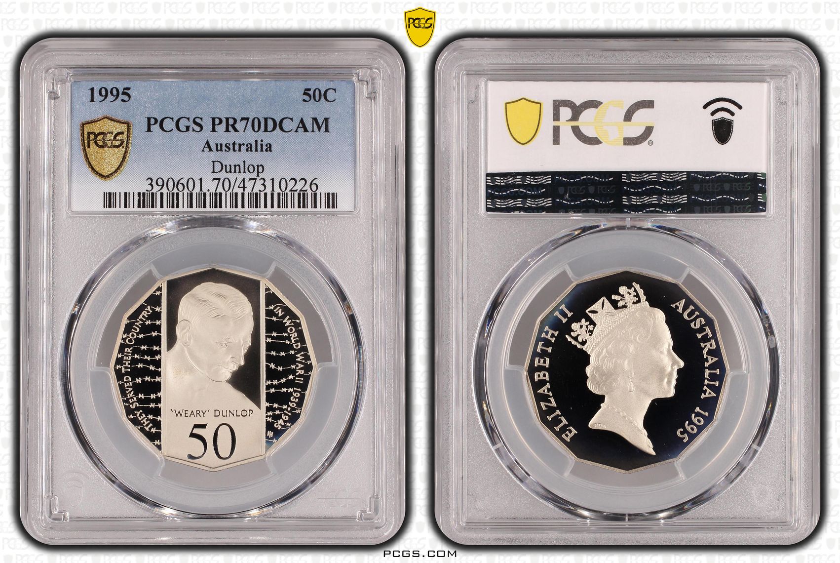 Elizabeth II, Dunlop, Fifty Cent, 1995, PCGS PR70DCAM