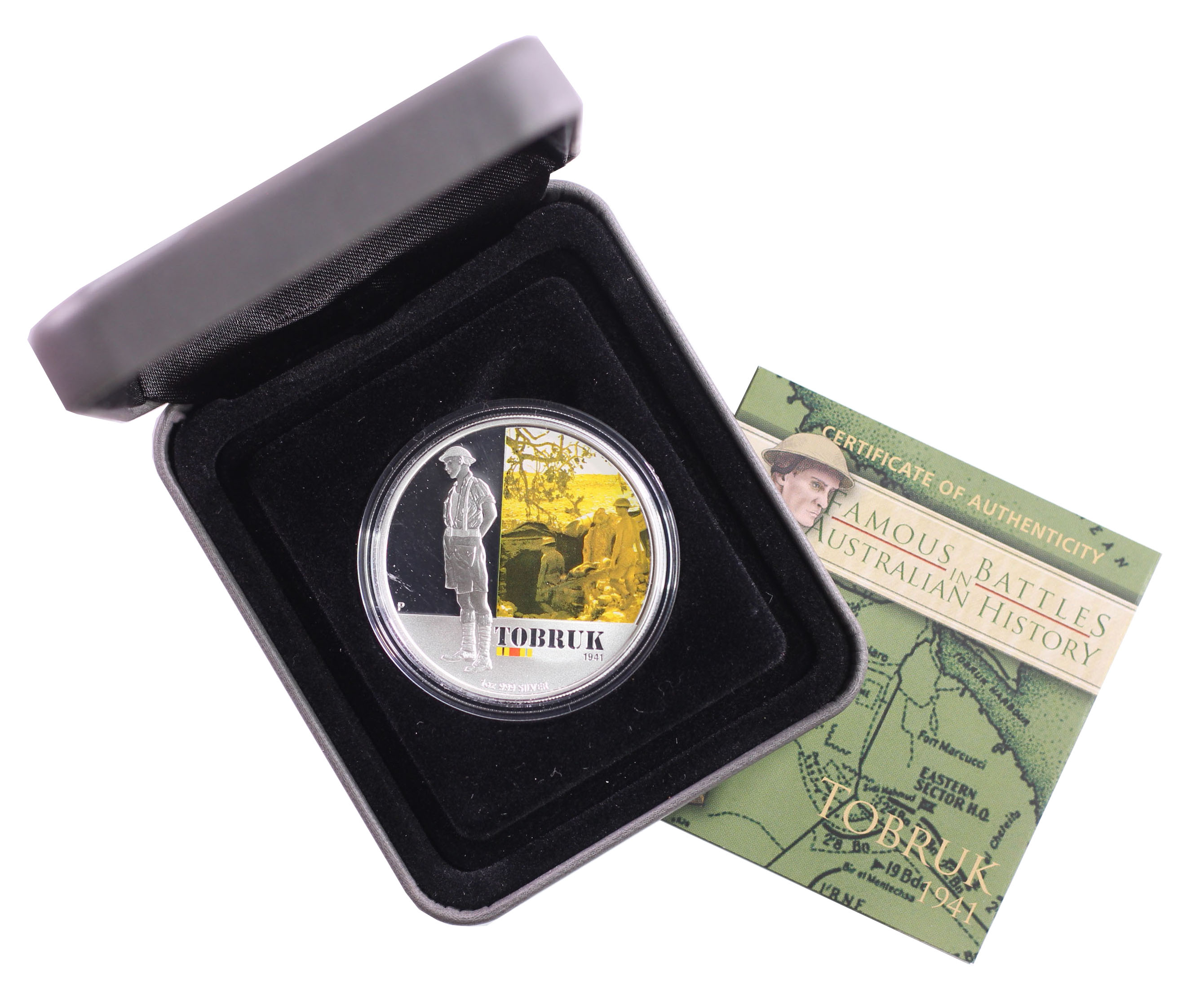 2011 Perth Mint 1oz Colour Silver $1 Famous Battles "Tobruk" Coin