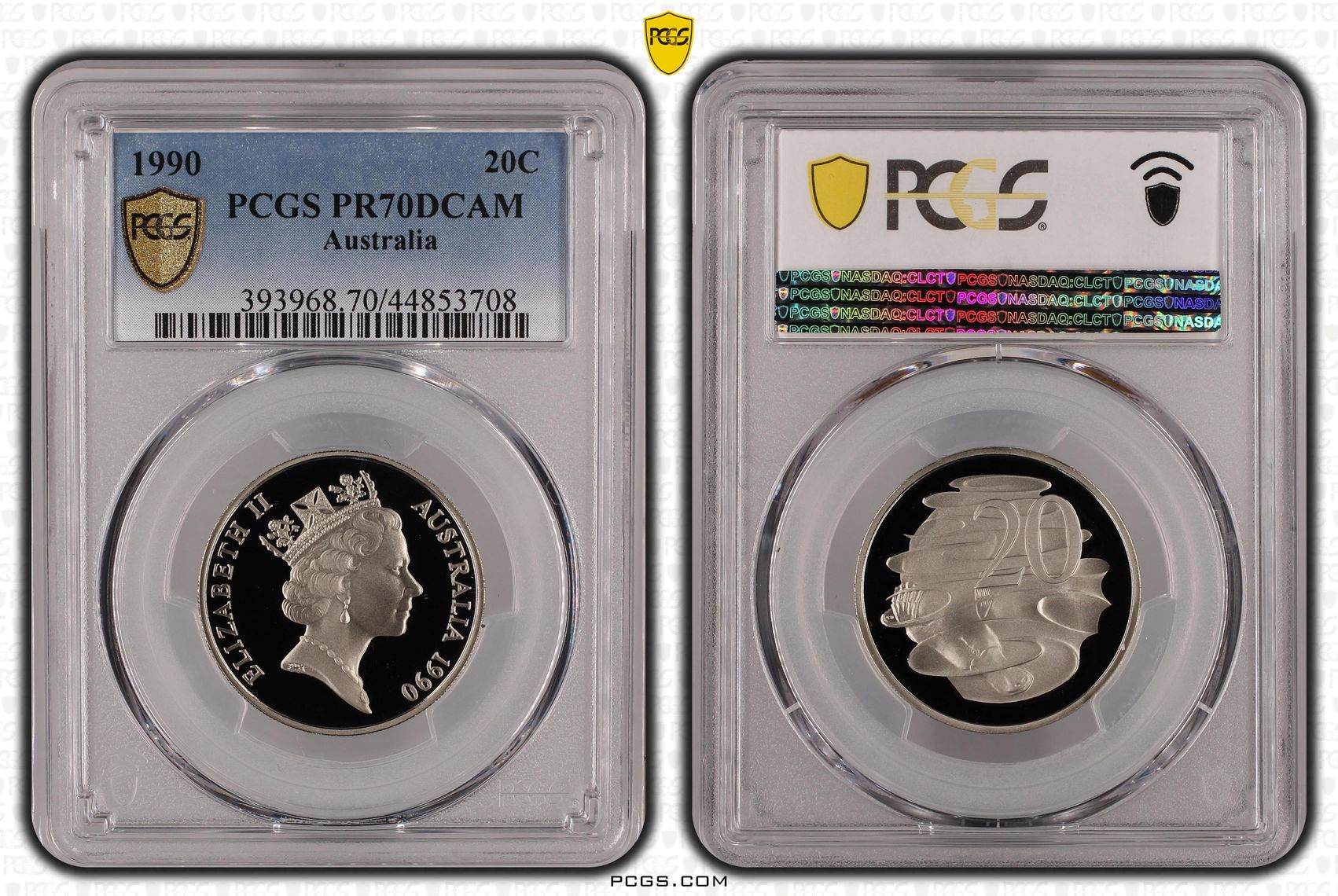 1990 Australian Twenty Cent, 20c Proof PCGS - PR70DCAM POP 33/0 -708