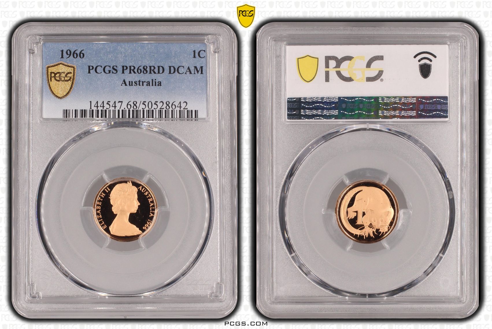 One Cent, 1966, Pcgs Pr68dcam