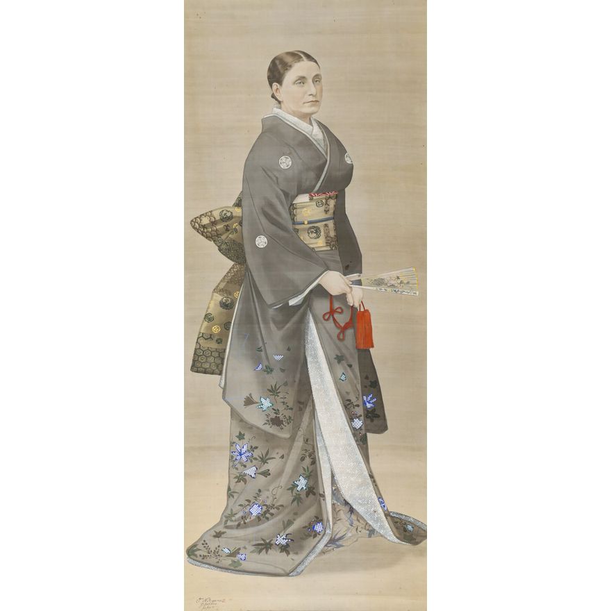 2pc T. Nakayama Japanese Painted Women Scrolls