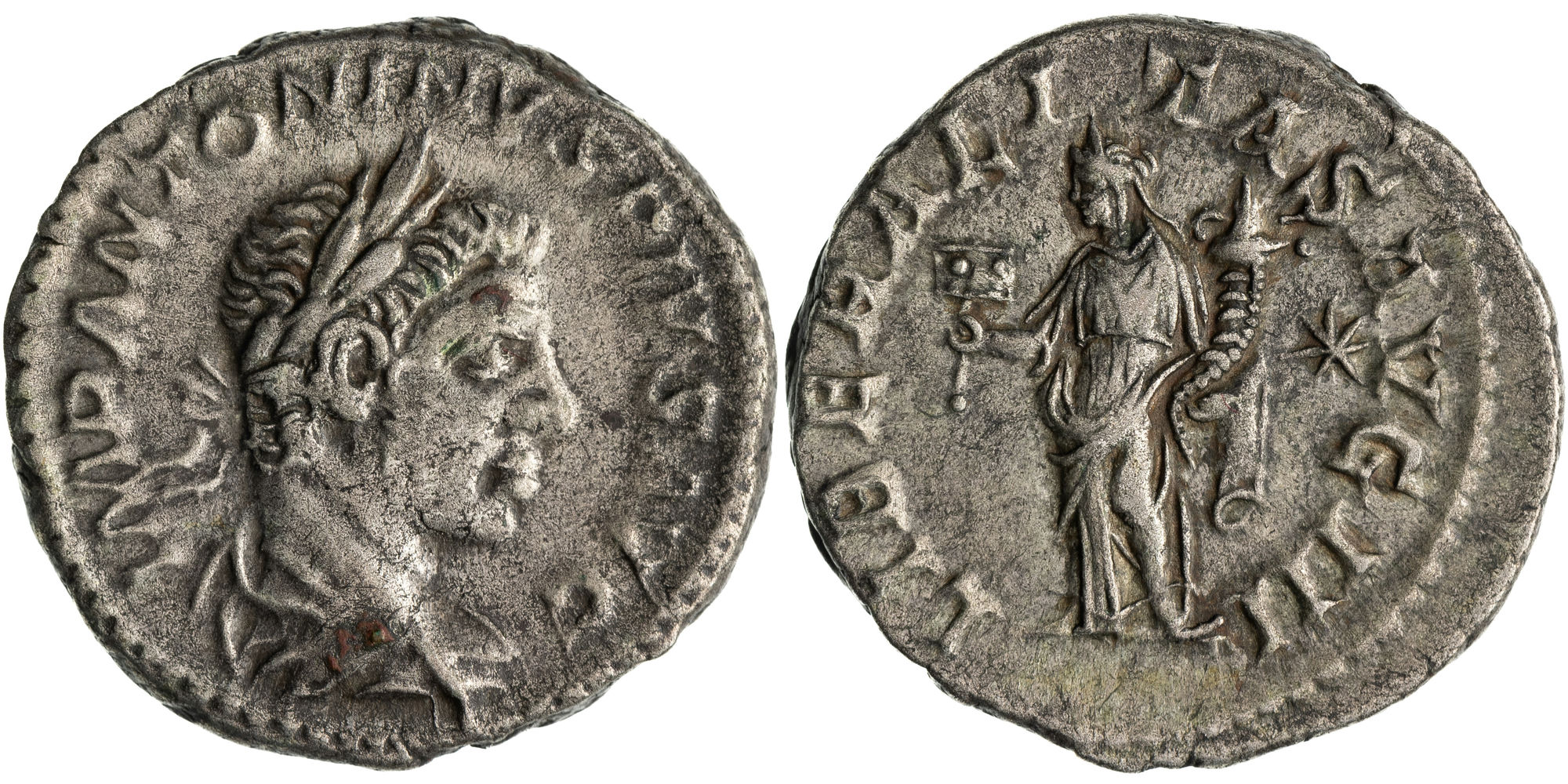 Elagabalus, Denarius, 220 AD, gVF