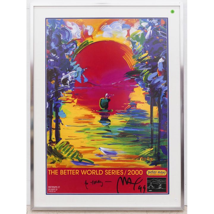 Peter Max Signed 'The Better World' Exhibition Poster Framed- 40x30''