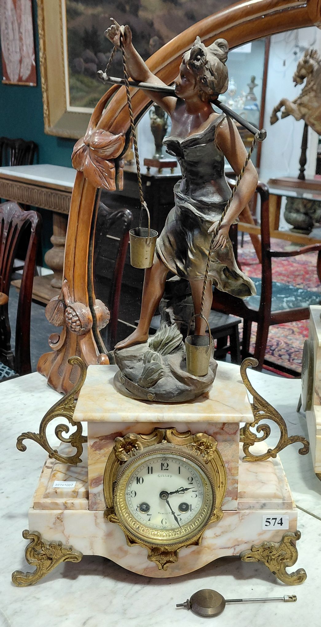 FRENCH FIGURAL MANTLE CLOCK