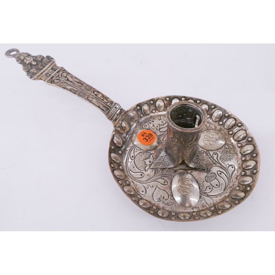 Antique Continental Silver Chamber Candlestick - 203g