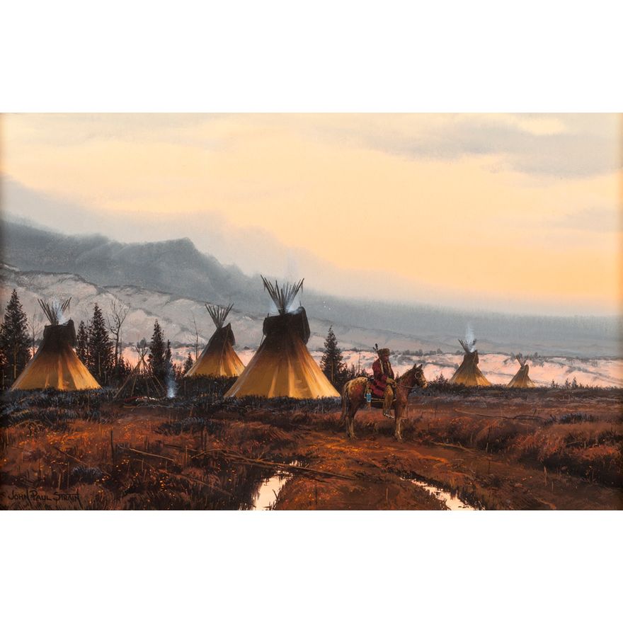 John Paul Strain (1955- ), Camped Along the Rocky Mountains