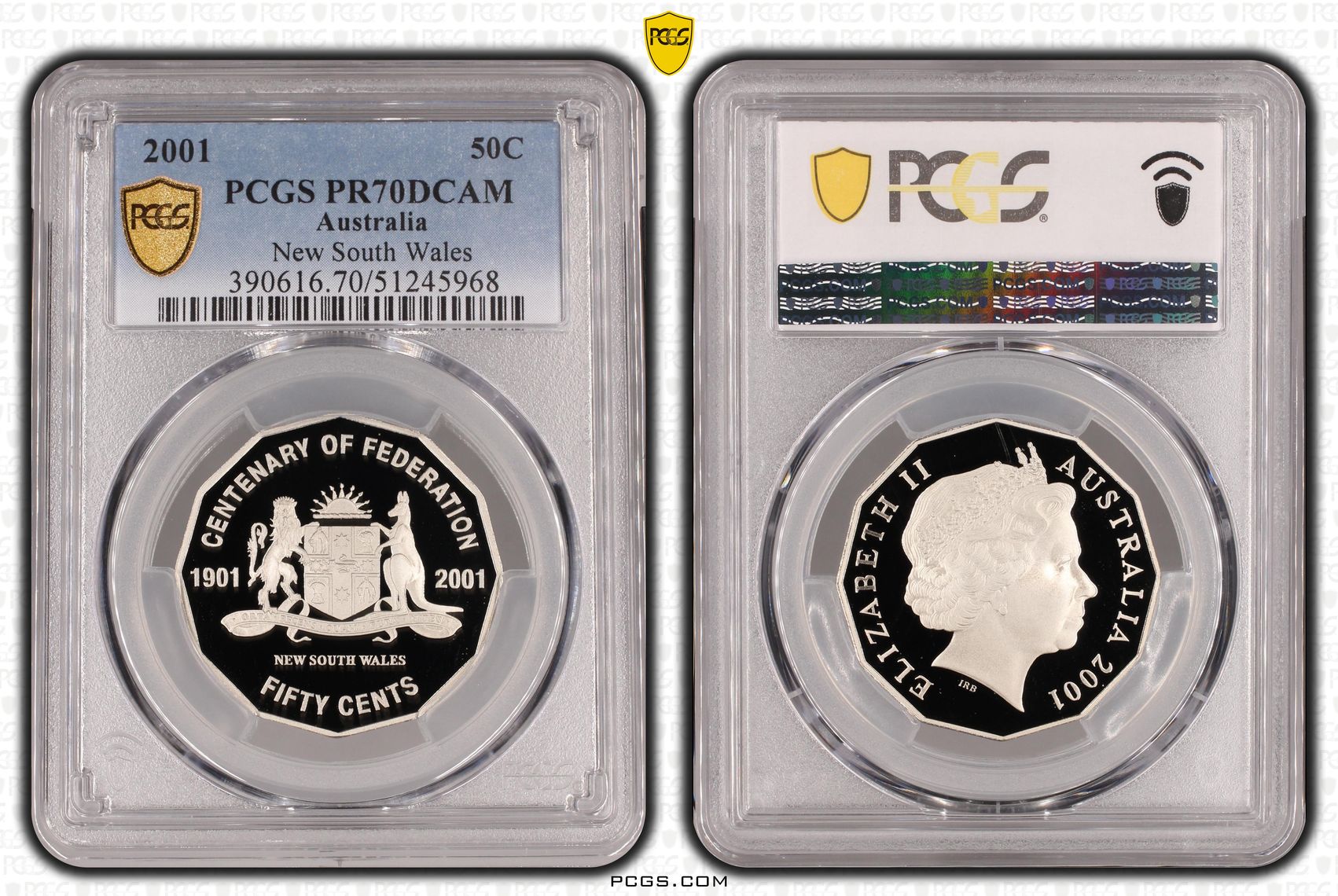 New South Wales, Fifty Cent, 2001, PCGS PR70DCAM