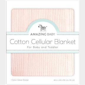 AMAZING BABY CELLULAR BLANKET, PREMIUM COTTON, SOFT PINK