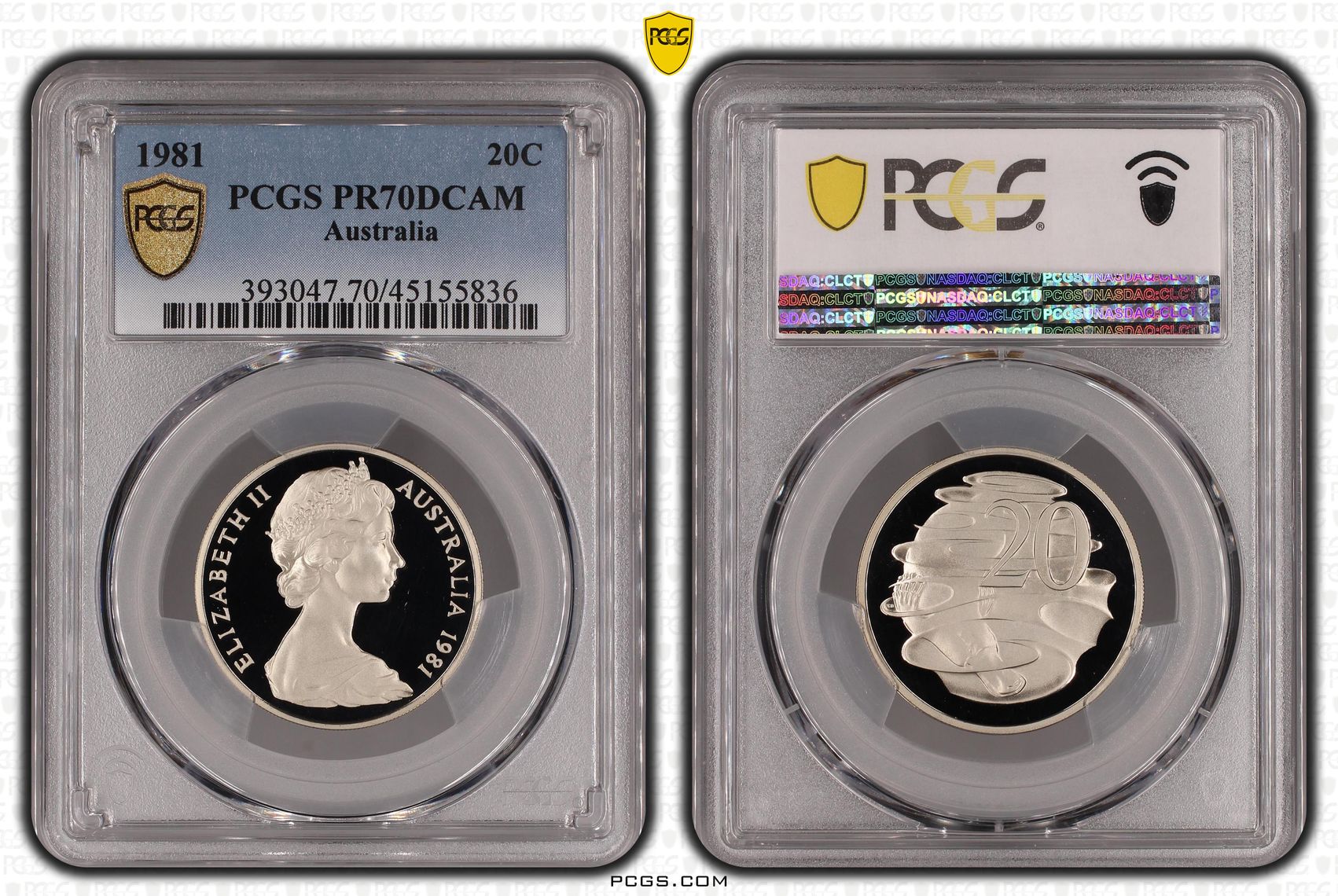 Elizabeth II, Twenty Cent, 1981, PCGS PR 70DCAM