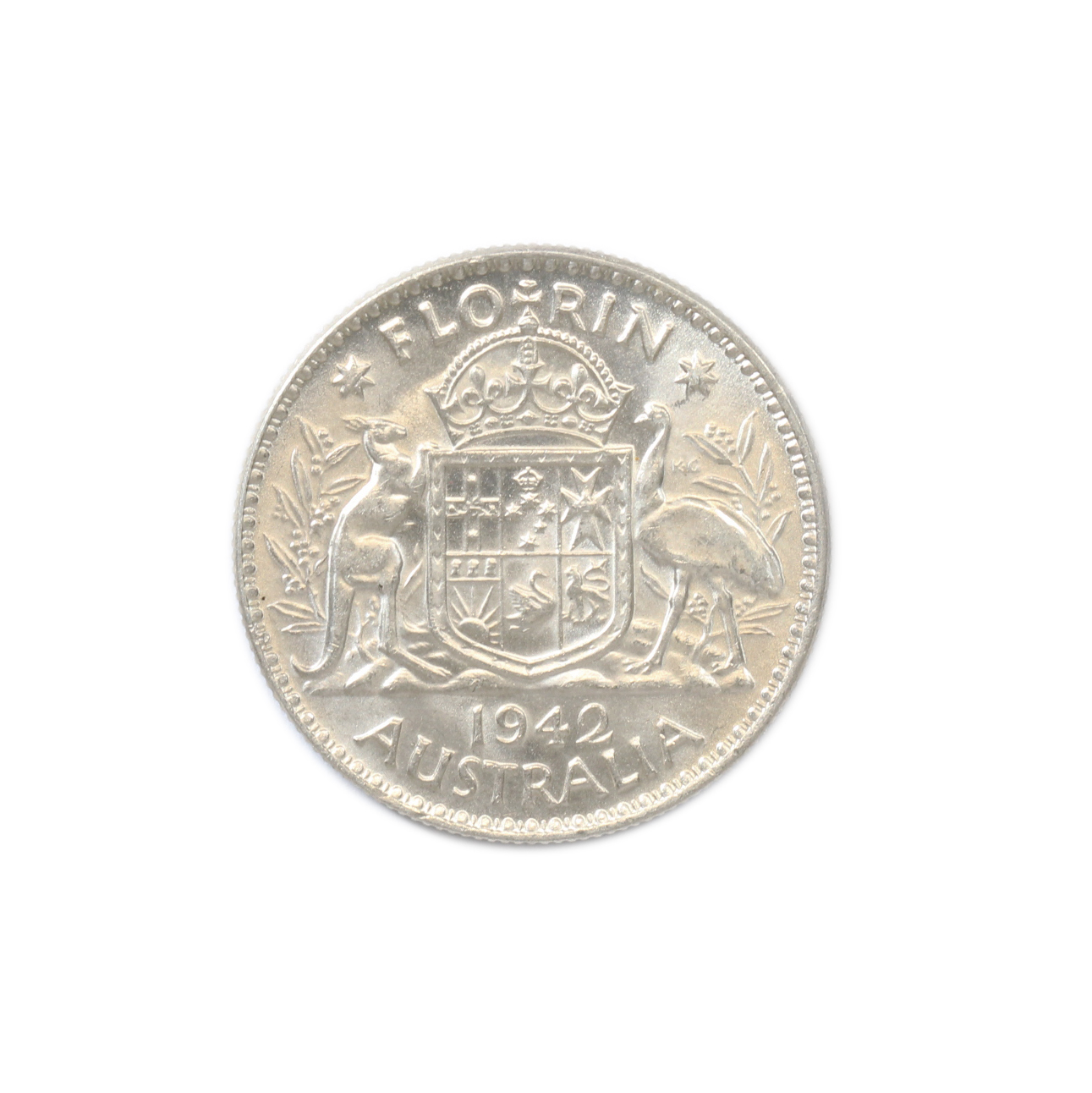 1095. · George VI, Florin, 1942, UNC