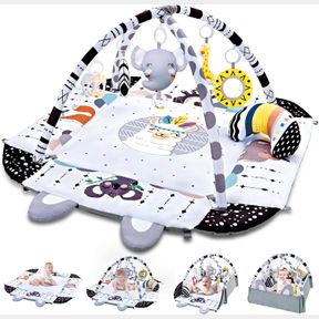 TFDER BABY GYM PLAY MAT, 5-IN-1 TUMMY TIME MAT & ACTIVITY GYM, WASHABLE BALL PIT, INFANT PLAY MAT WITH DETACHABLE TOYS FOR SENSORY