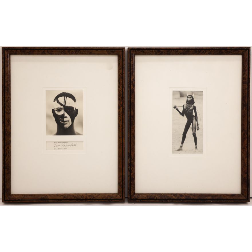 2pc Leni Riefenstahl ''Nuba African Portraits'' Silver Print