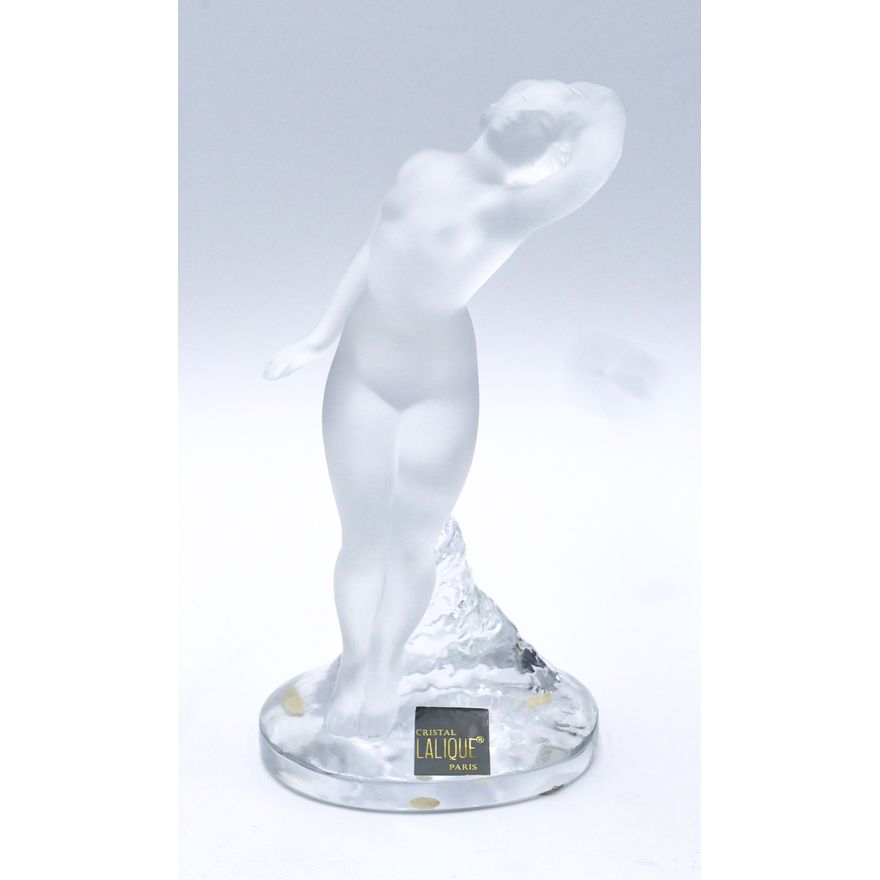 Lalique Nude Dancer Frosted Glass Sculpture 9.5''