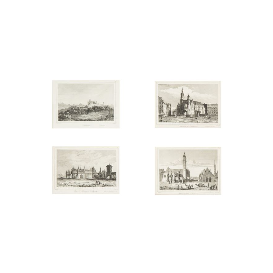 Cztery widoki Krakowa: Wawel, Katedra, Brama Floriańska, Ratusz