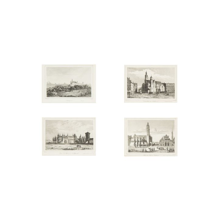 Cztery widoki Krakowa: Wawel, Katedra, Brama Floriańska, Ratusz