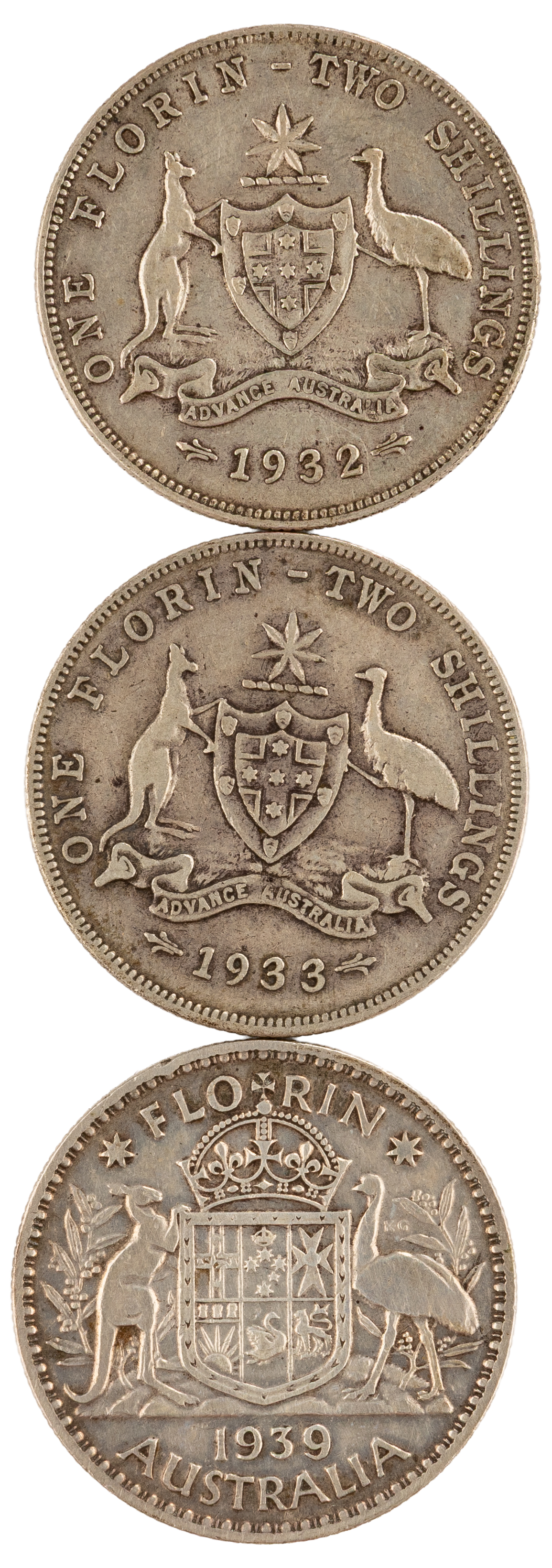 George V - George VI, Florin, 1932 - 1939, VG - F