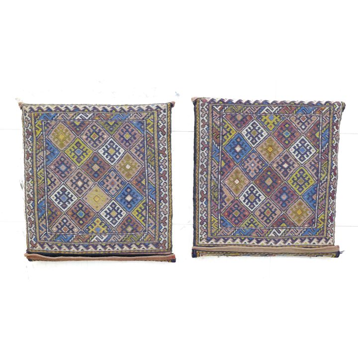 Pair Northern Persia Saddle Bag Cushion Covers