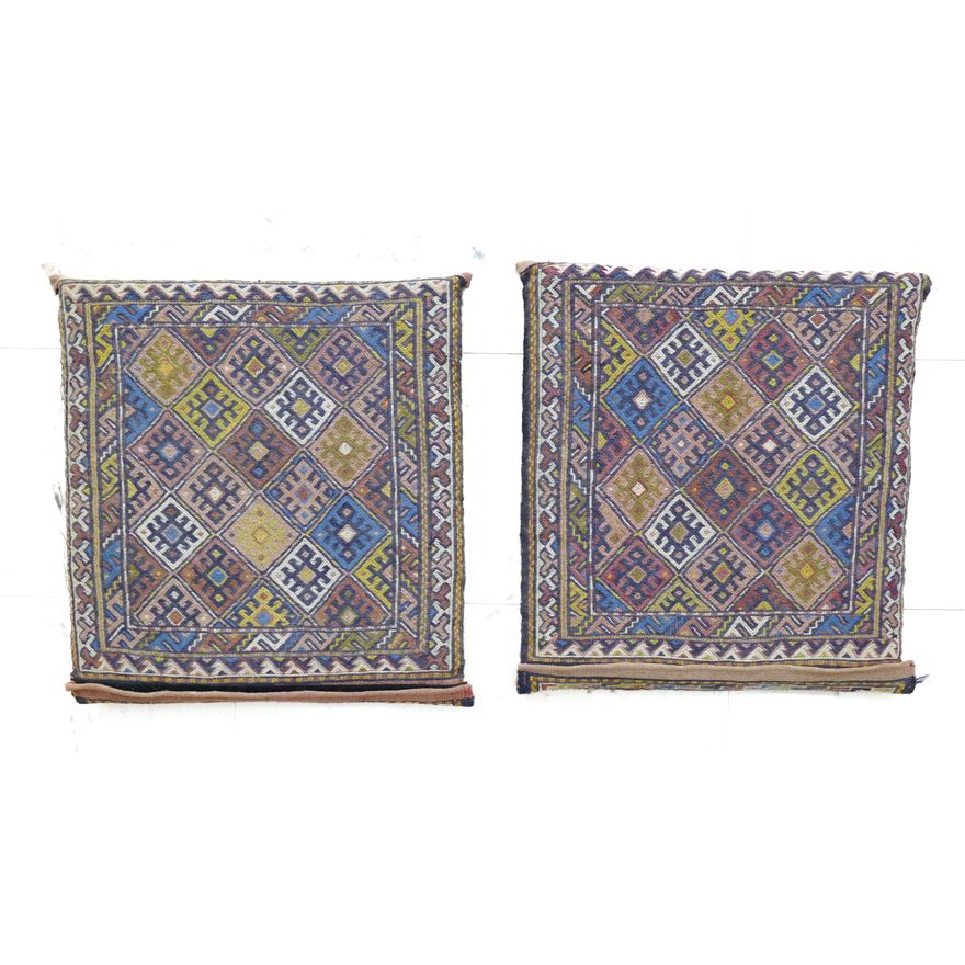Pair Northern Persia Saddle Bag Cushion Covers