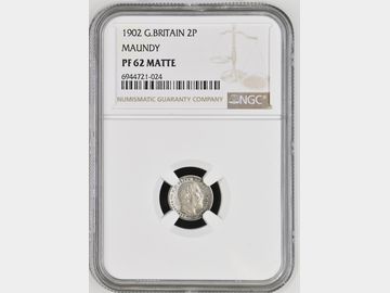 1902 EDWARD VII MATT PROOF SILVER 2 PENCE PF62 MATTE