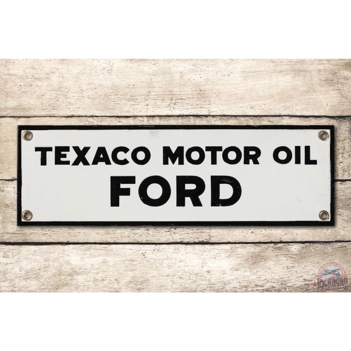 5" Texaco Motor Oil Ford Porcelain Sign