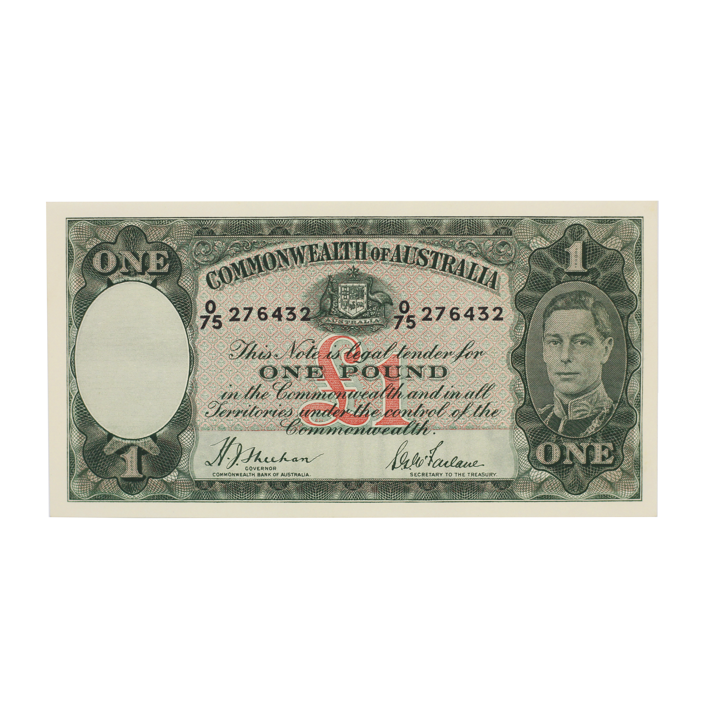 1883. · Sheehan/MacFarlane, One Pound, 1938, UNC