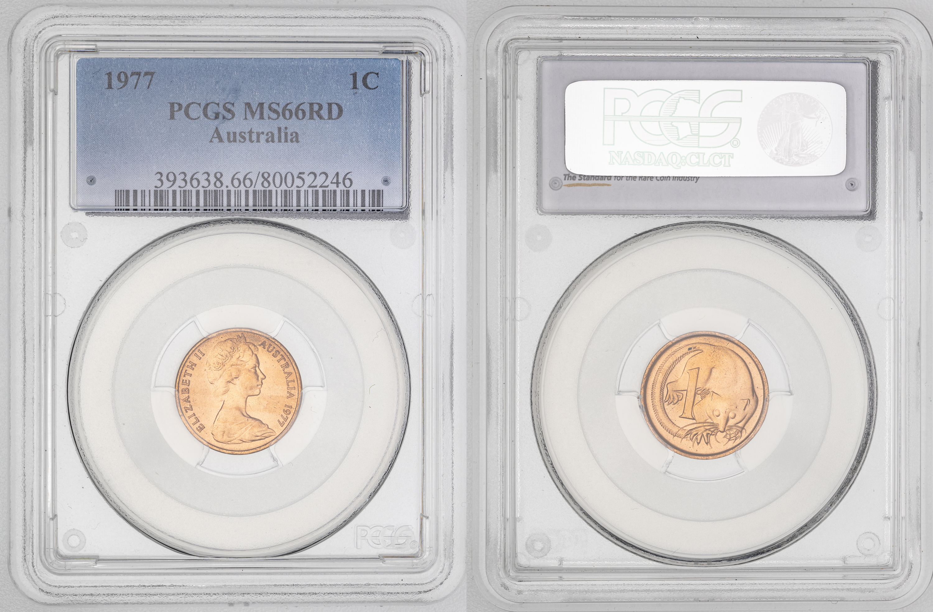 Elizabeth II, One Cent, 1977, PCGS MS66RD