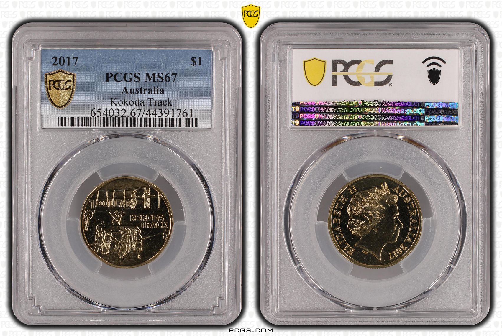 2017 Australia One Dollar, $1 Kokoda Track PCGS - MS67 -761