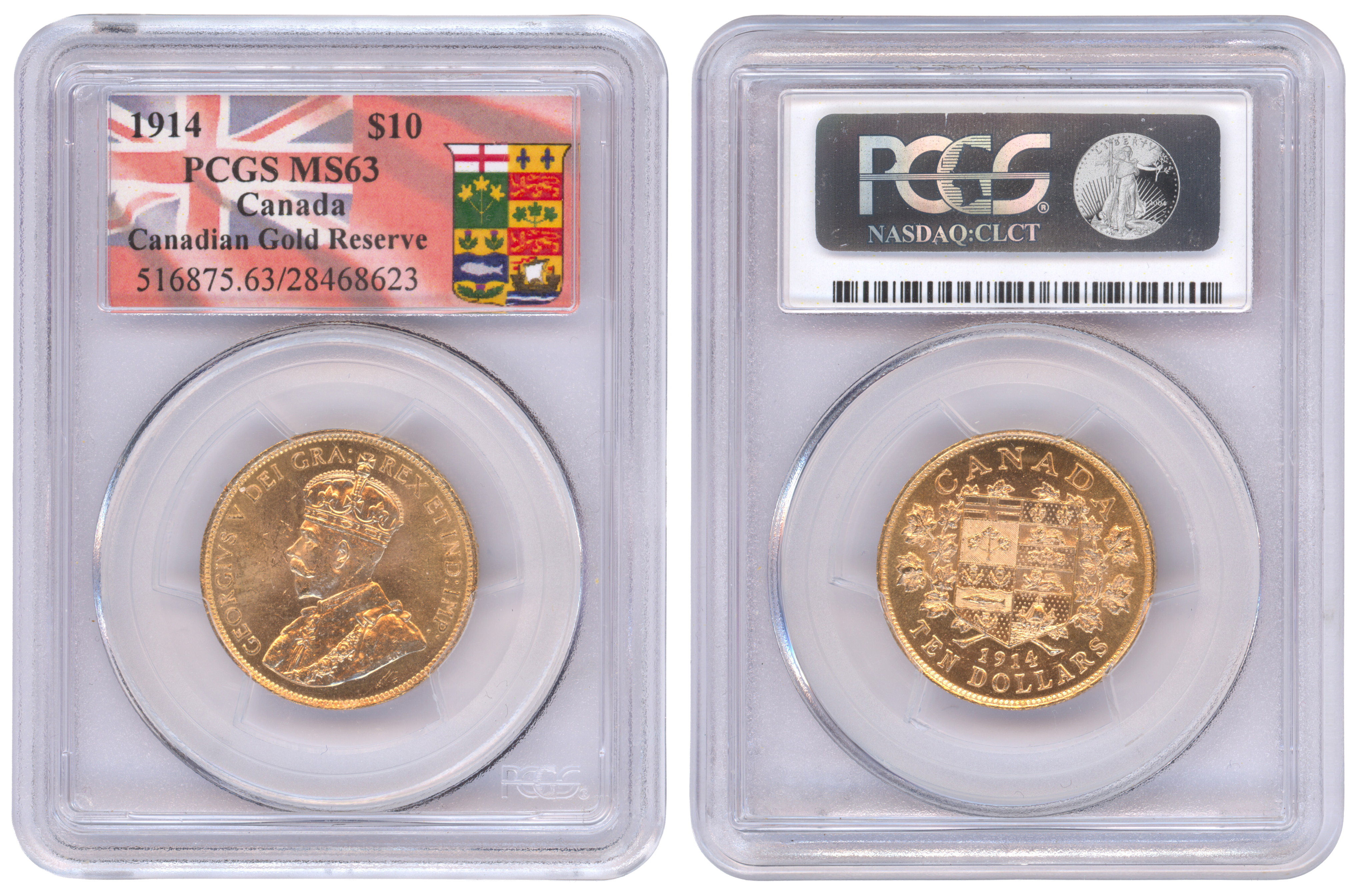 99 · Canada, George V, Ten Dollars, 1914, PCGS MS63