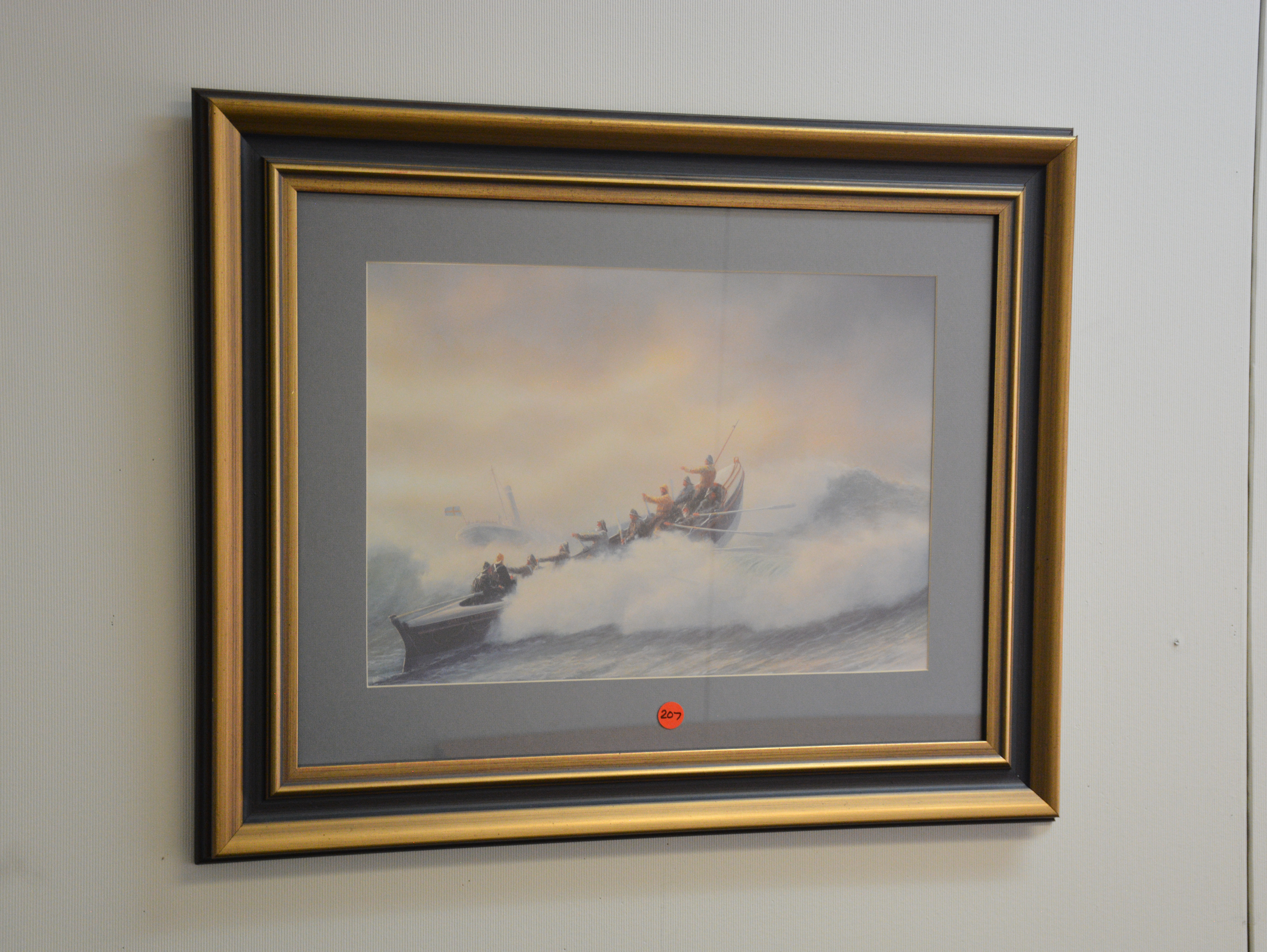 Framed Rowboat Print — sold at auction in New Zealand for $30