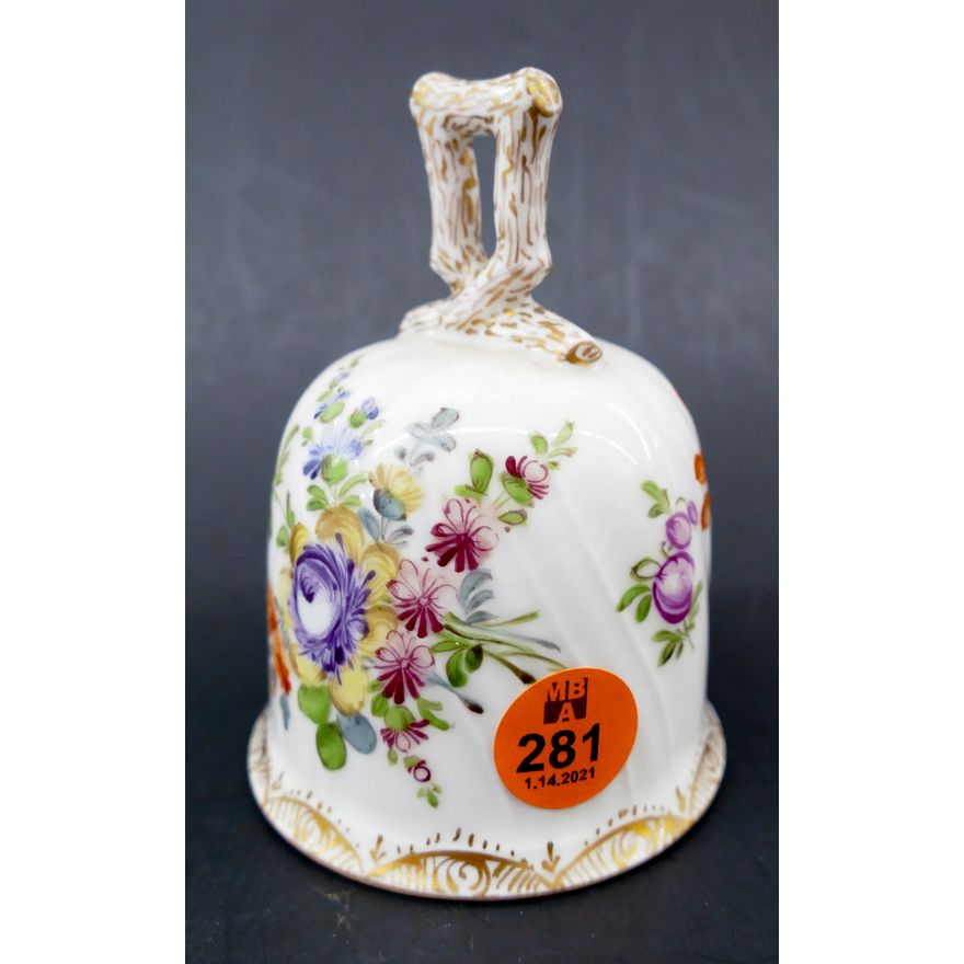 Dresden Fine Porcelain Hand Painted Bell- 3.5''