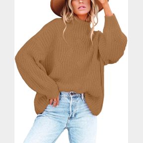 BWQ WOMEN'S 2024 FALL OVERSIZED PULLOVER SWEATERS LOOSE CASUAL CREWNECK LONG SLEEVE CHUNKY SOFT CABLE KNIT BLOUSE TOPS