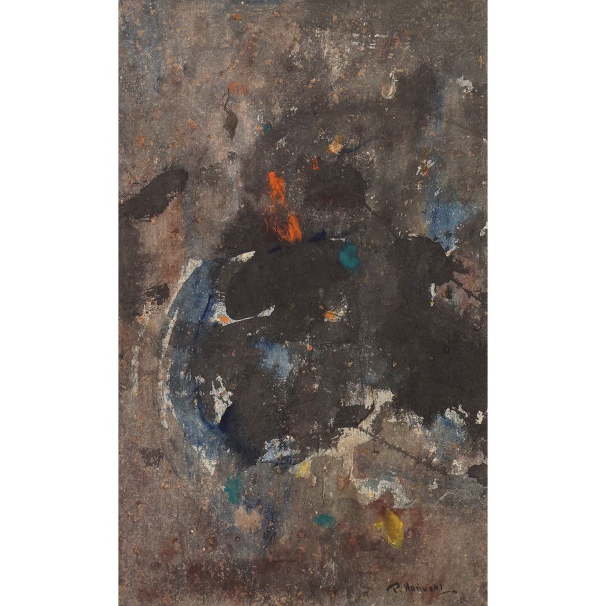 Paul Horiuchi ''Eve of All Hollow'' 1950's Casein