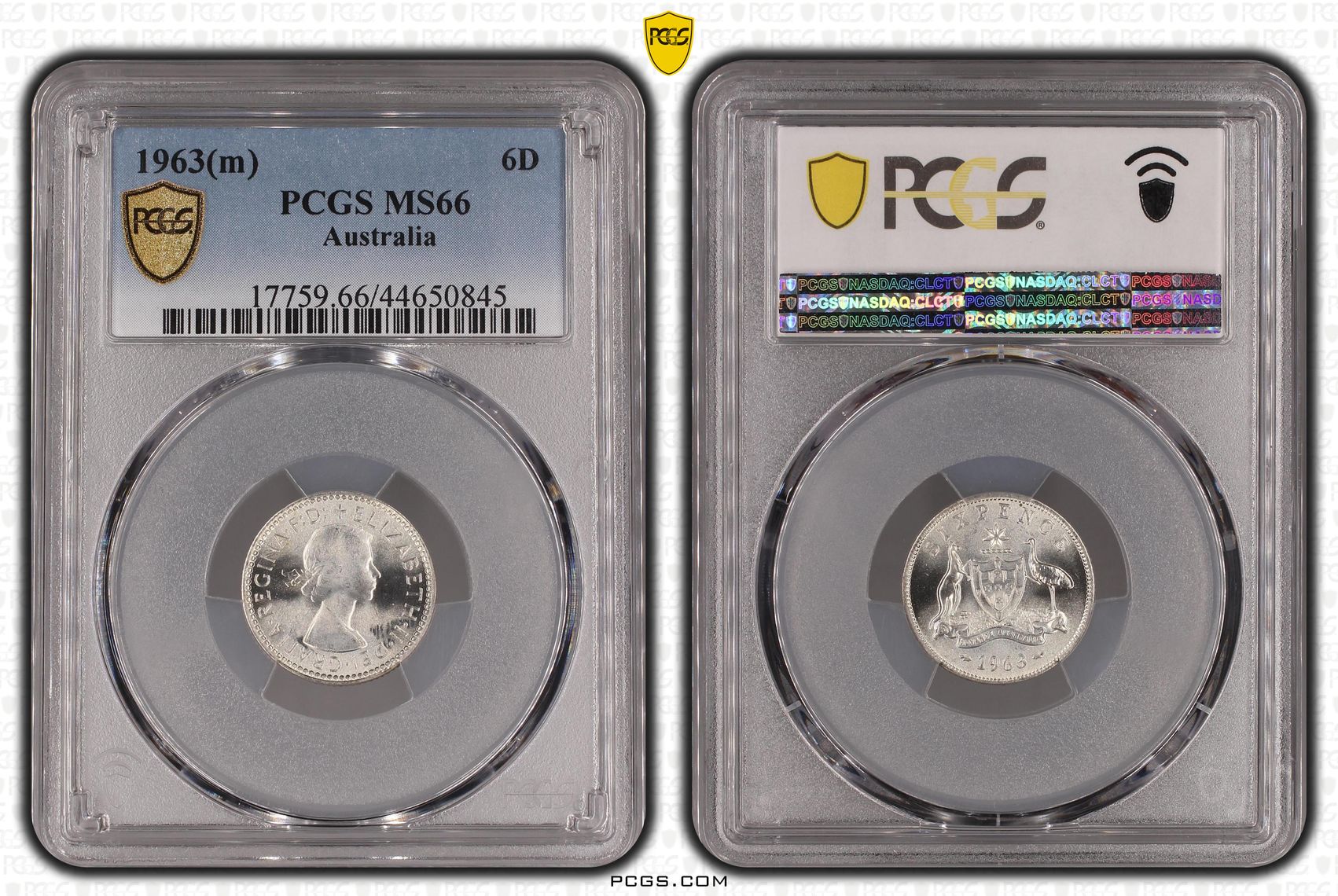 1963(m) Australia Sixpence PCGS - MS66 -845