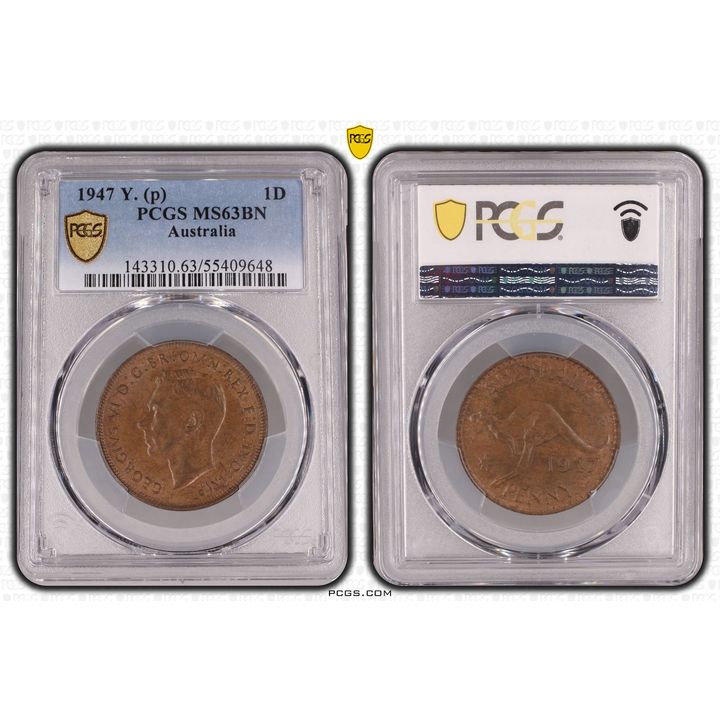 One Penny, 1947, PCGS MS63BN