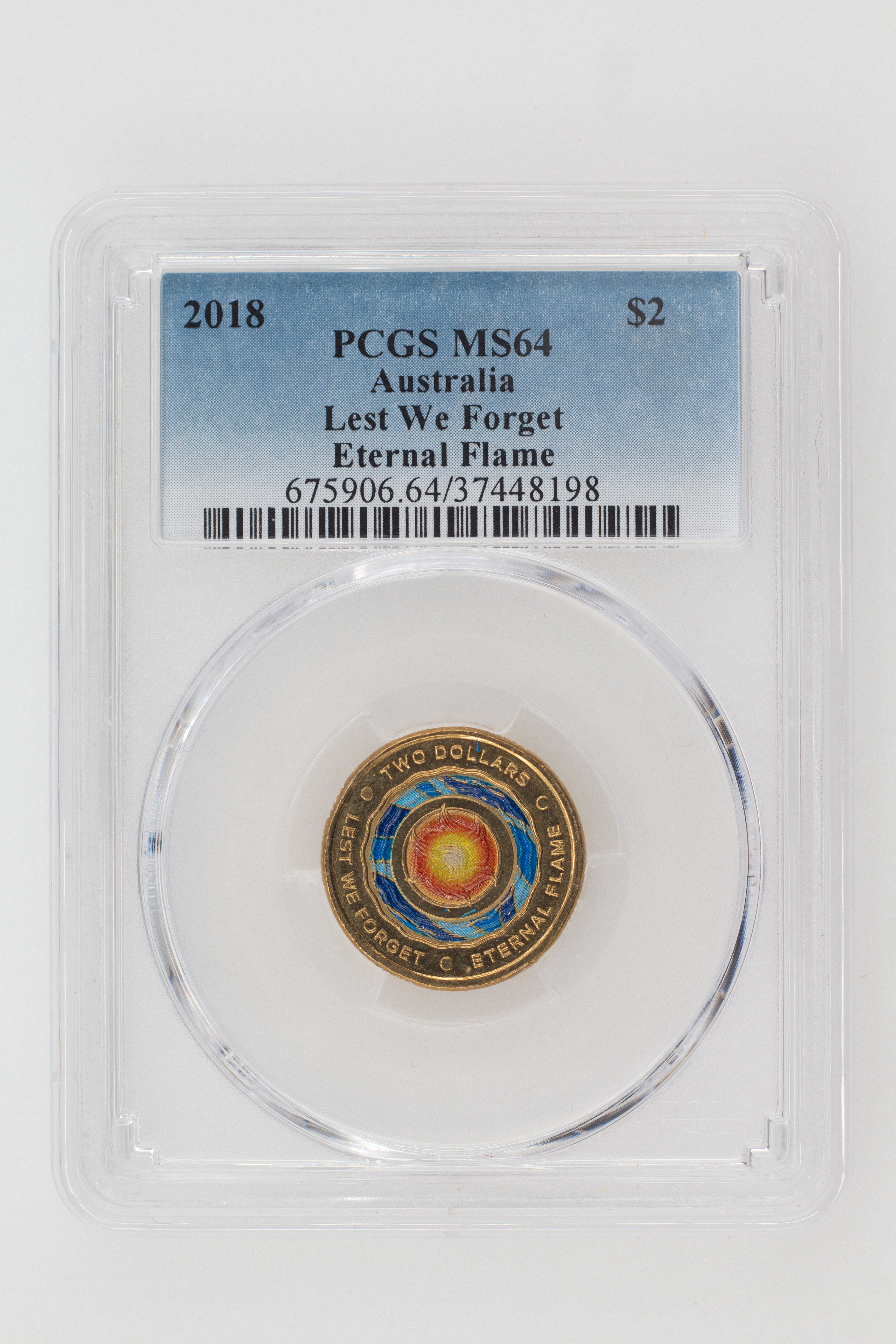 2018 Australia Two Dollar, $2 Lest We Forget - Eternal Flame PCGS - MS64 -198