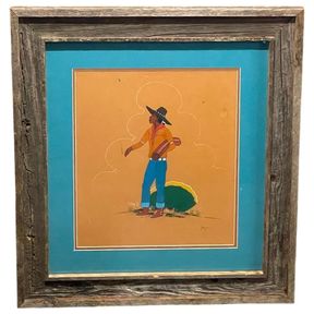 Original Painting "Navajo Cowboy" By Beatien Yazz