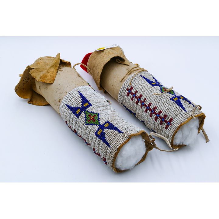Pair Old Plains Indian Beaded Child's Leggings