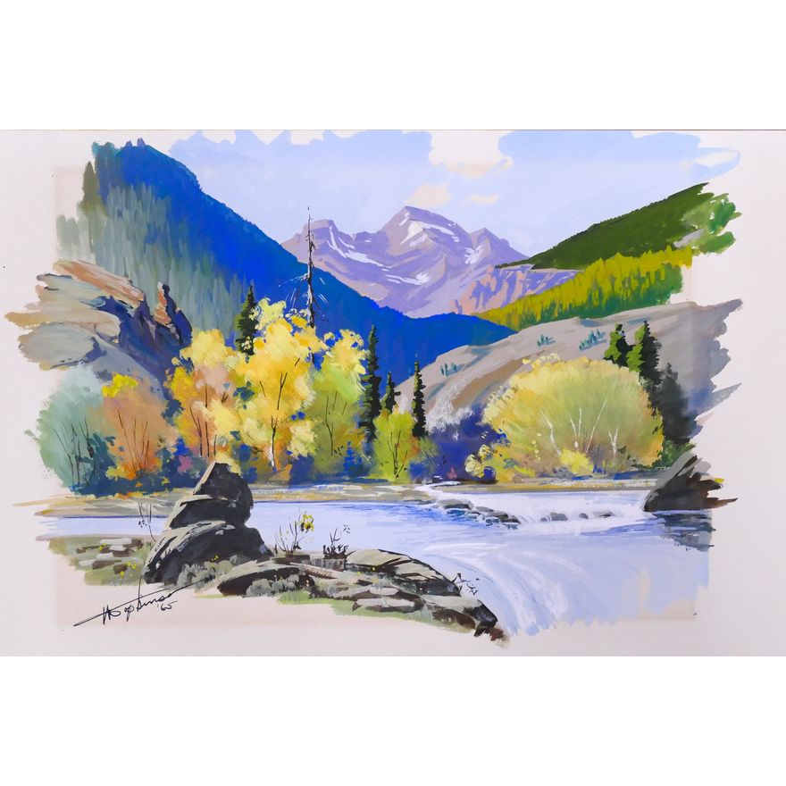Harold Hopkinson ''Wyoming Beauty'' Gouache