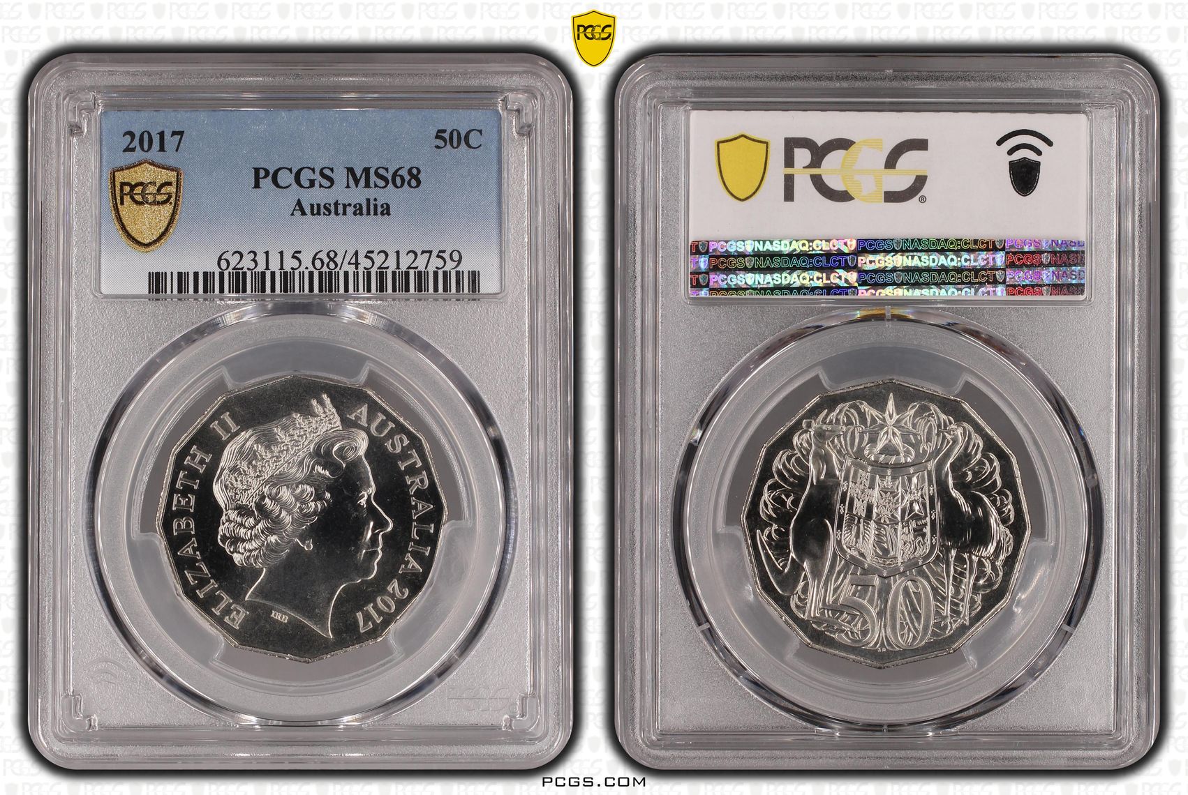 2017 Australia Fifty Cent, 50c PCGS - MS68 -759