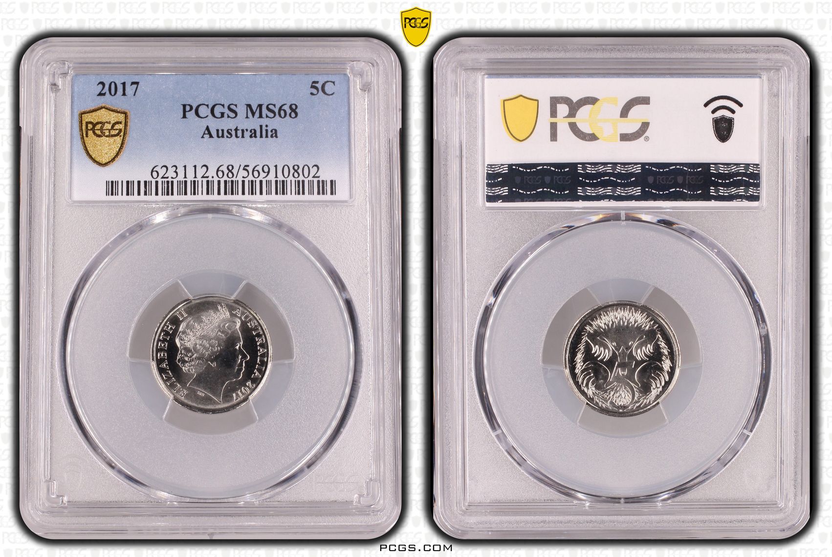 Five Cent, 2017, PCGS MS68