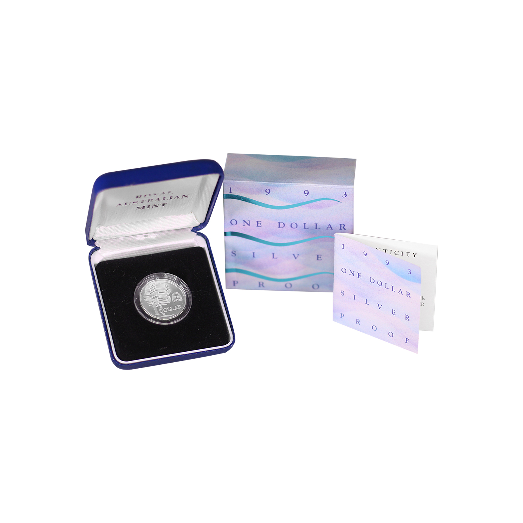 1993 RAM Silver Proof $1 One Dollar Coin - Box & COA