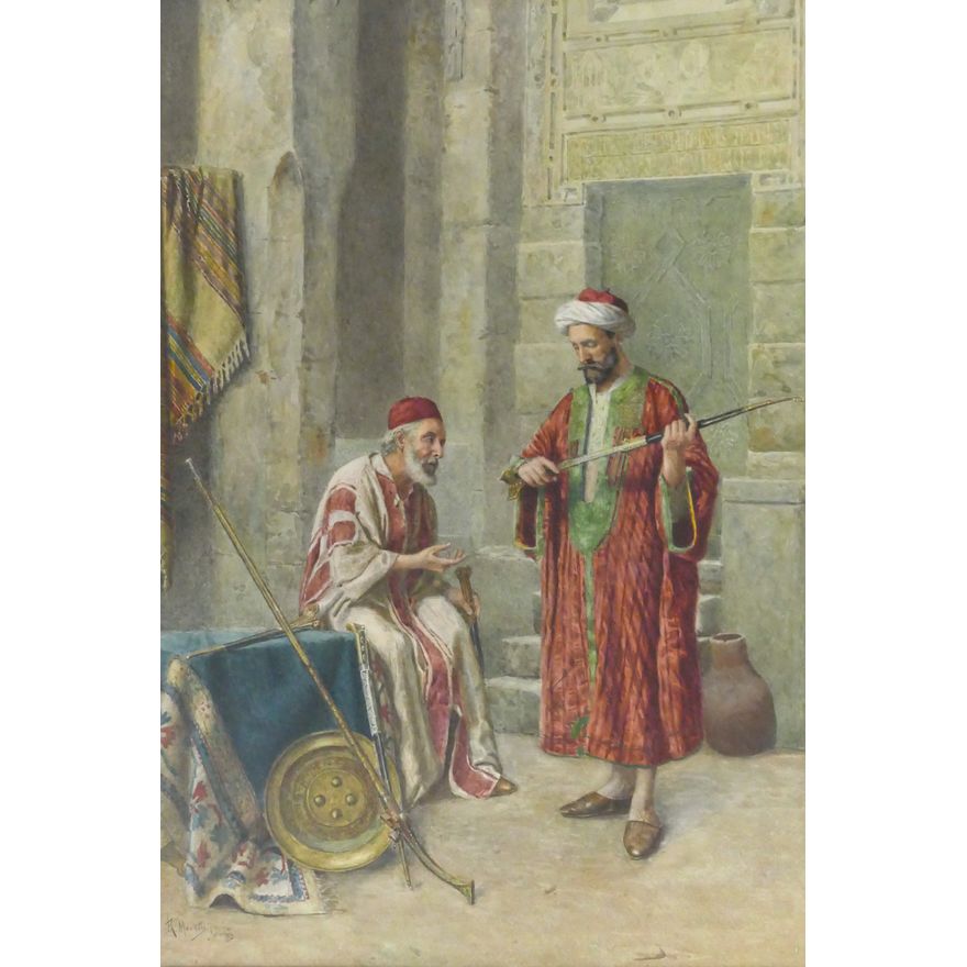 Renato Moretti ''Orientalist Scene'' Watercolor