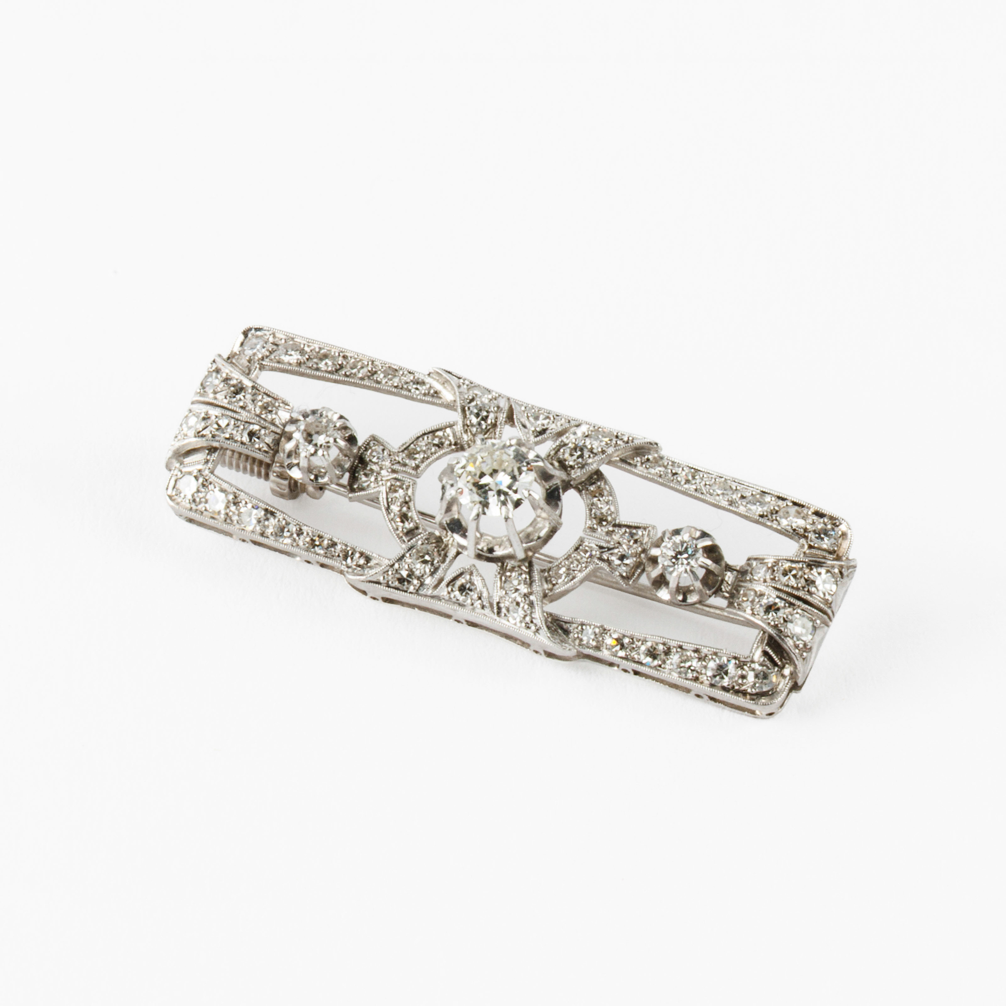 Art-Déco brooch. Platinum – kavel bij Bernaerts, Antwerp