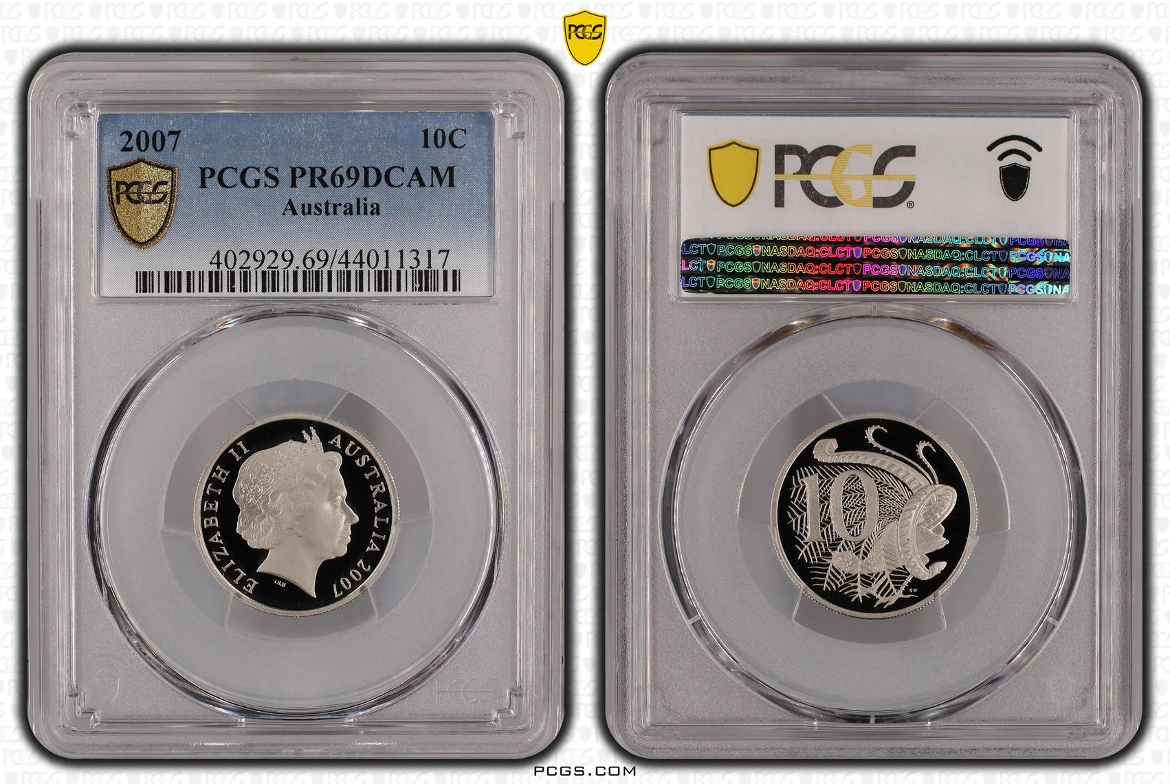 , Ten Cent, 2007, Pcgs Pr69dcam