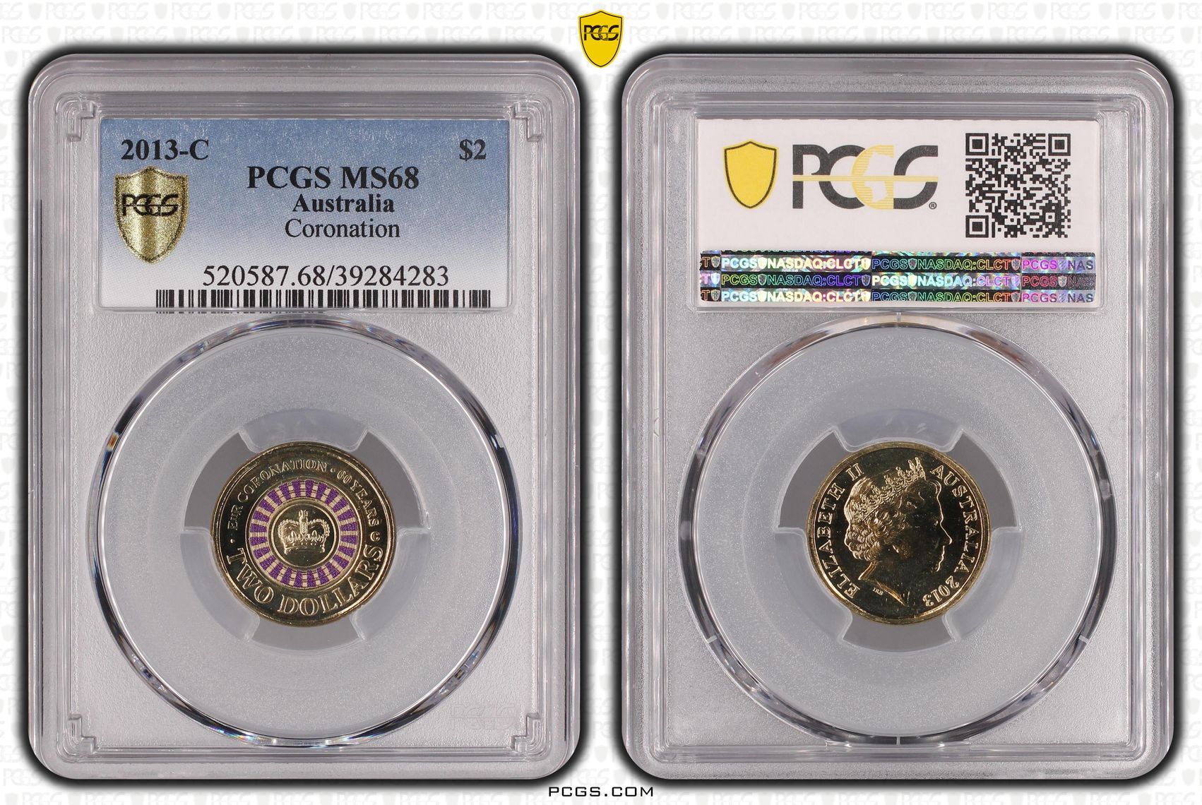 Coronation Colorized, Two Dollar, 2013-C, PCGS MS68