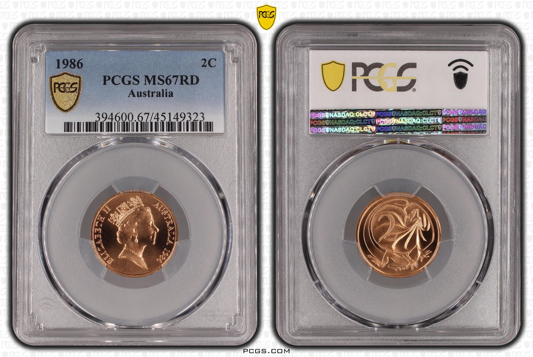 1986 Australia Two Cent, 2c PCGS - MS67RD -323